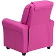 Flash Furniture Vinyl Recliner with Cup Holder and Headrest in Hot Pink