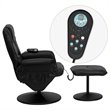 Flash Furniture Leather Massaging Recliner and Ottoman in Black