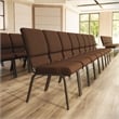 Flash Furniture Hercules Church Stacking Guest Chair in Brown and Gold