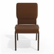Flash Furniture Hercules Church Stacking Guest Chair in Brown and Gold