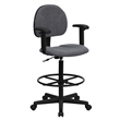 Flash Furniture Patterned Ergonomic Drafting Chair in Gray with Arms