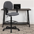 Flash Furniture Patterned Ergonomic Drafting Chair in Gray with Arms