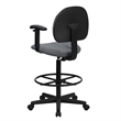 Flash Furniture Patterned Ergonomic Drafting Chair in Gray with Arms