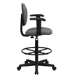 Flash Furniture Patterned Ergonomic Drafting Chair in Gray with Arms