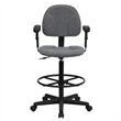 Flash Furniture Patterned Ergonomic Drafting Chair in Gray with Arms