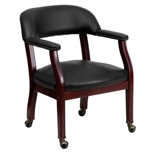 Flash Furniture Luxurious Conference Guest Chair in Black with Casters