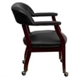 Flash Furniture Luxurious Conference Guest Chair in Black with Casters