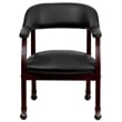 Flash Furniture Luxurious Conference Guest Chair in Black with Casters