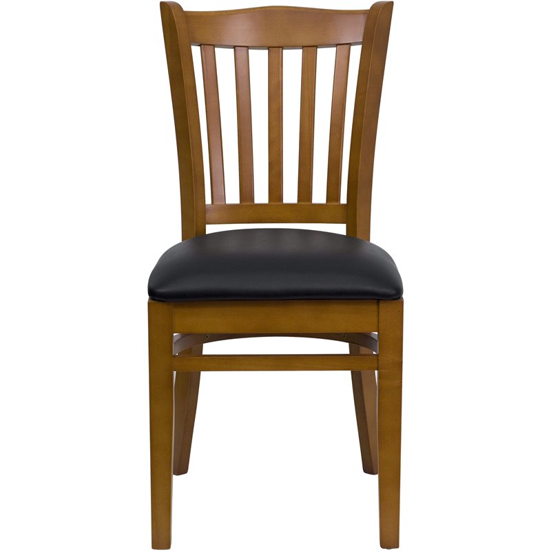 Flash Furniture Hercules Series Dining Chair in Cherry with Black Seat