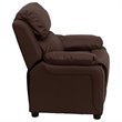Flash Furniture Storage Arms Leathersoft Upholstered Kids Recliner in Brown