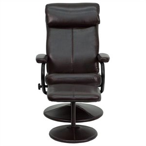flash furniture contemporary leather recliner and ottoman with wrapped base