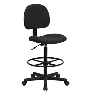 Flash Furniture Patterned Ergonomic Drafting Chair in Black