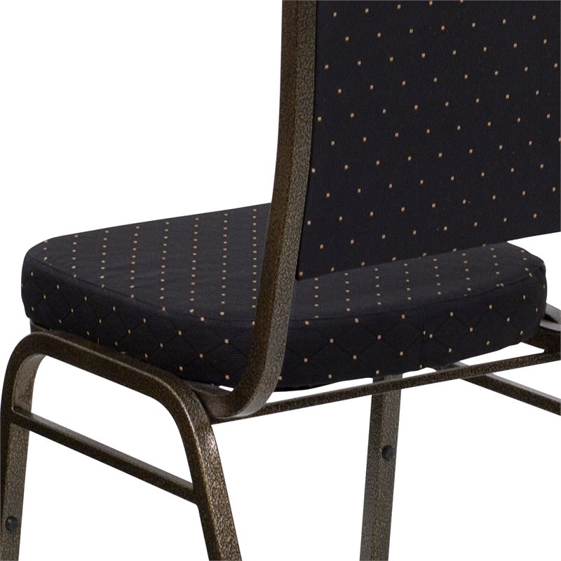 Flash Furniture Hercules Crown Back Banquet Stacking Chair in Black