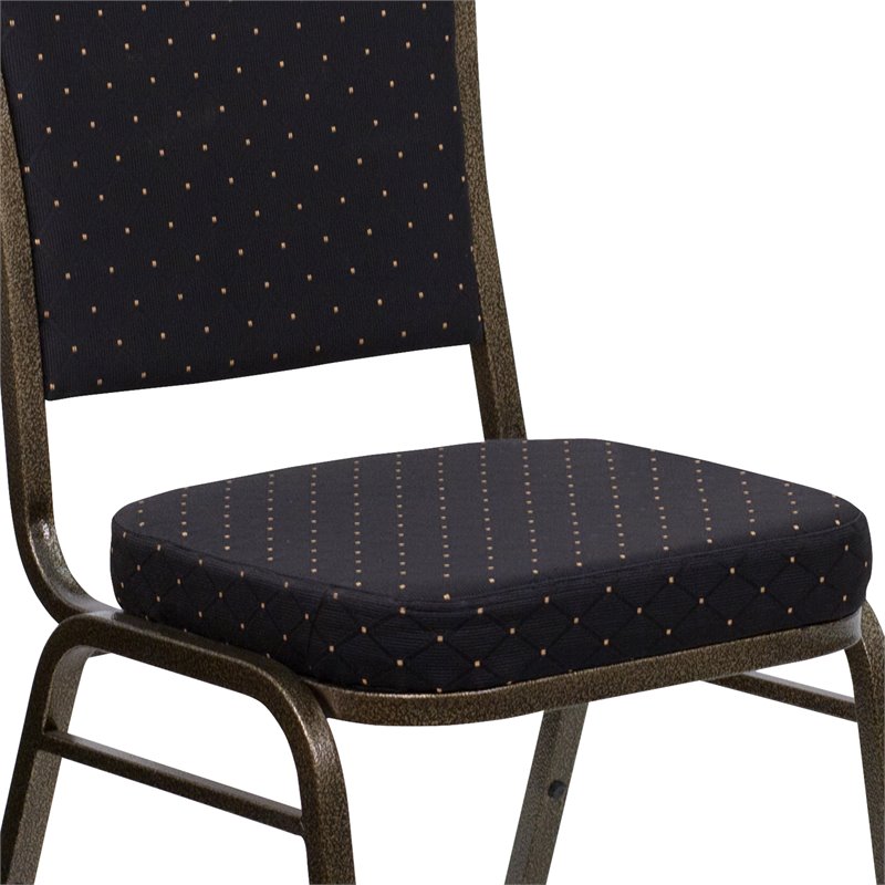 Flash Furniture Hercules Crown Back Banquet Stacking Chair in Black