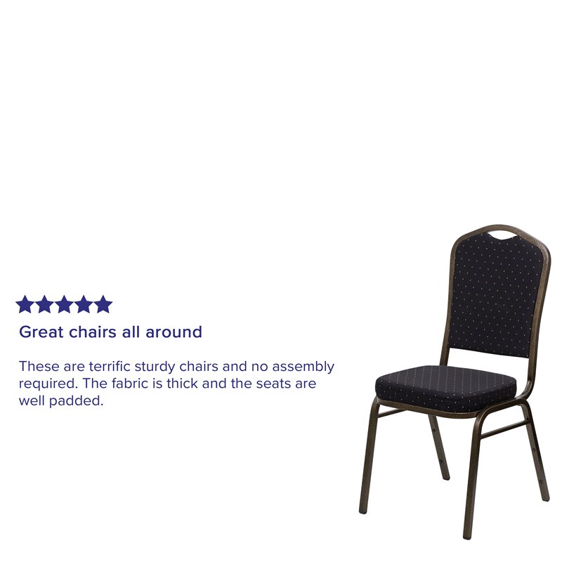 Flash Furniture Hercules Crown Back Banquet Stacking Chair in Black
