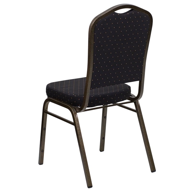Flash Furniture Hercules Crown Back Banquet Stacking Chair in Black