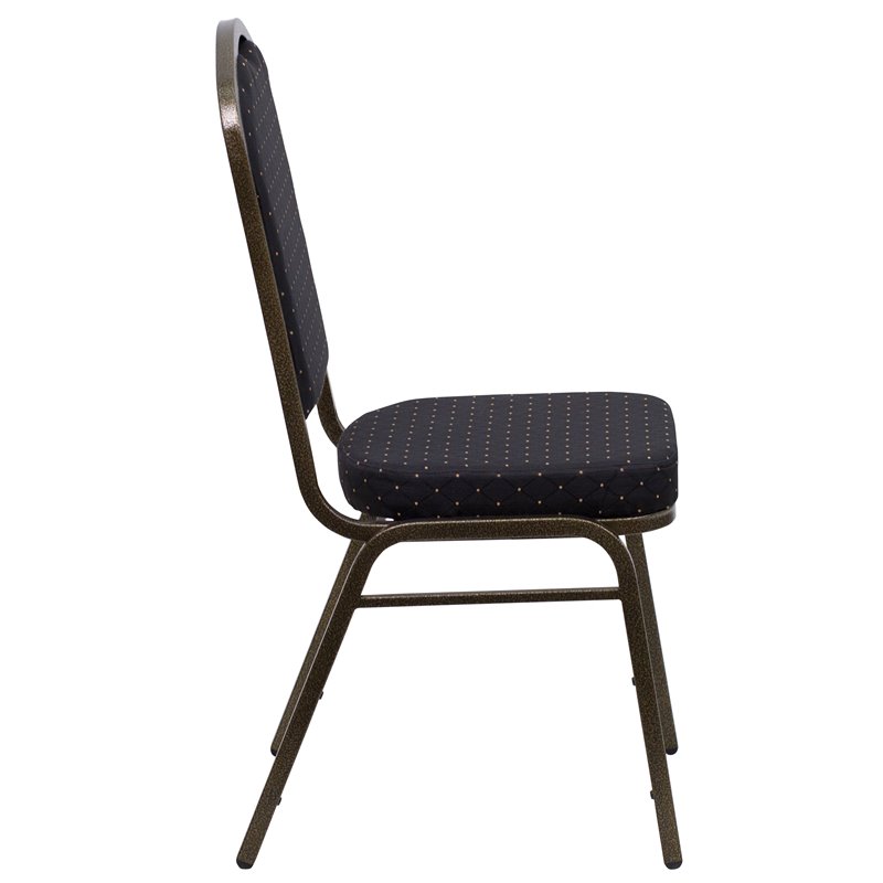 Flash Furniture Hercules Crown Back Banquet Stacking Chair in Black