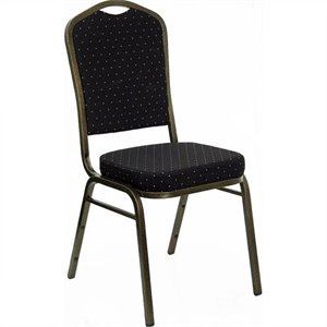 flash furniture hercules fabric upholstered crown back banquet stacking chair with gold vein frame