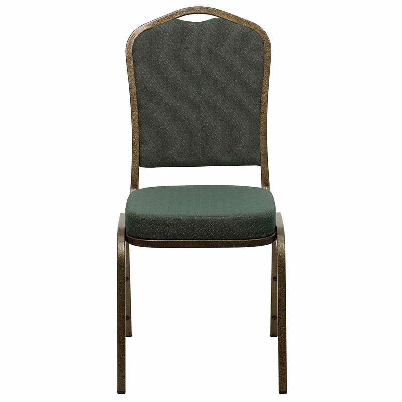 Flash Furniture Hercules Crown Back Banquet Stacking Chair in Green