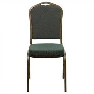 flash furniture hercules crown back banquet stacking chair in green