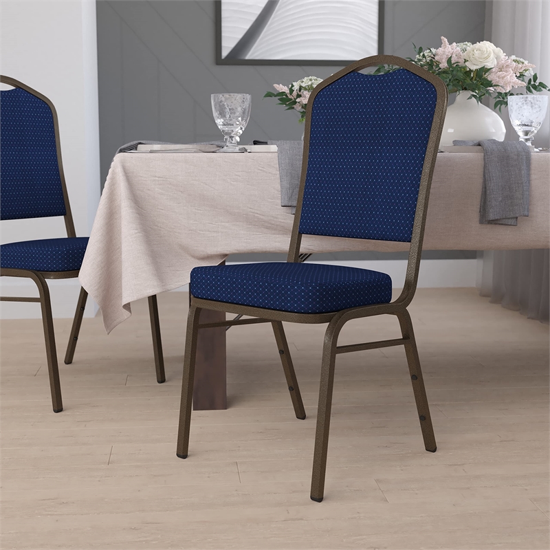Flash Furniture Hercules Crown Back Banquet Stacking Chair in Blue
