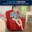 Flash Furniture Vinyl Upholstered Kids Recliner with Cup Holder in Red