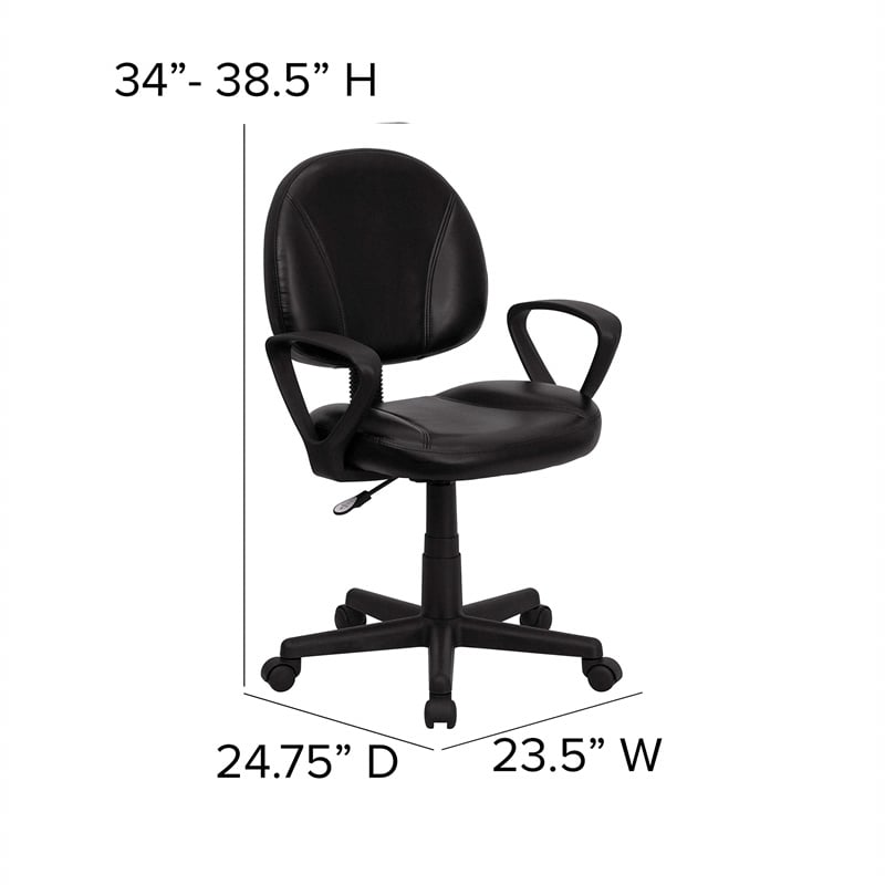 Flash Furniture Ergonomic Office Swivel Chair in Black with Arms