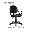 Flash Furniture Ergonomic Office Swivel Chair in Black with Arms