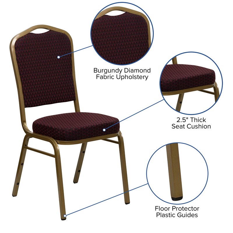 Flash Furniture Hercules Banquet Stacking Chair in Burgundy