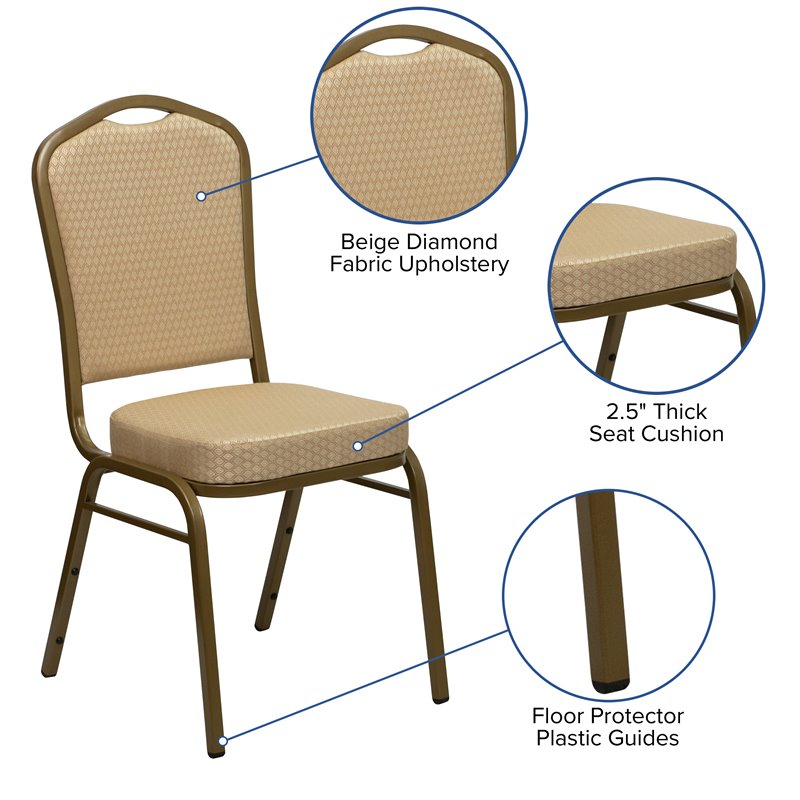 Flash Furniture Hercules Banquet Stacking Chair in Beige