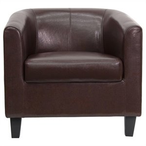 flash furniture transitional leather barrel back office guest chair