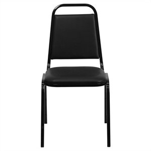 flash furniture hercules faux leather trapezoidal back banquet stacking chair with 1.5