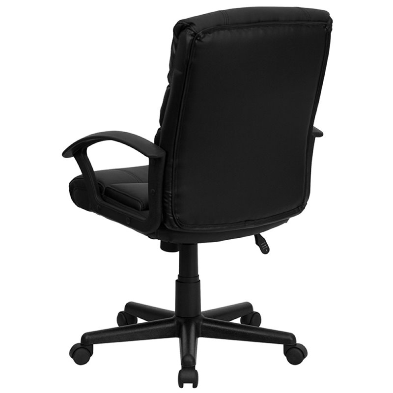 Flash Furniture Mid-Back Leather Office Chair in Black