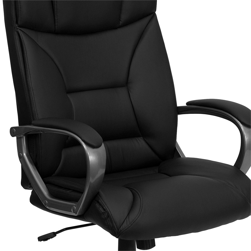 Flash Furniture Comfortable Office Chair in Black with Arms