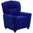 Flash Furniture Microfiber Upholstered Kids Recliner with Cup Holder in Blue