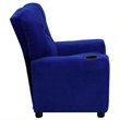 Flash Furniture Microfiber Upholstered Kids Recliner with Cup Holder in Blue