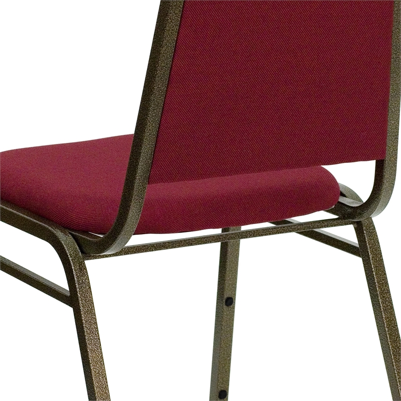 Flash Furniture Hercules Banquet Stacking Chair in Burgundy and Gold