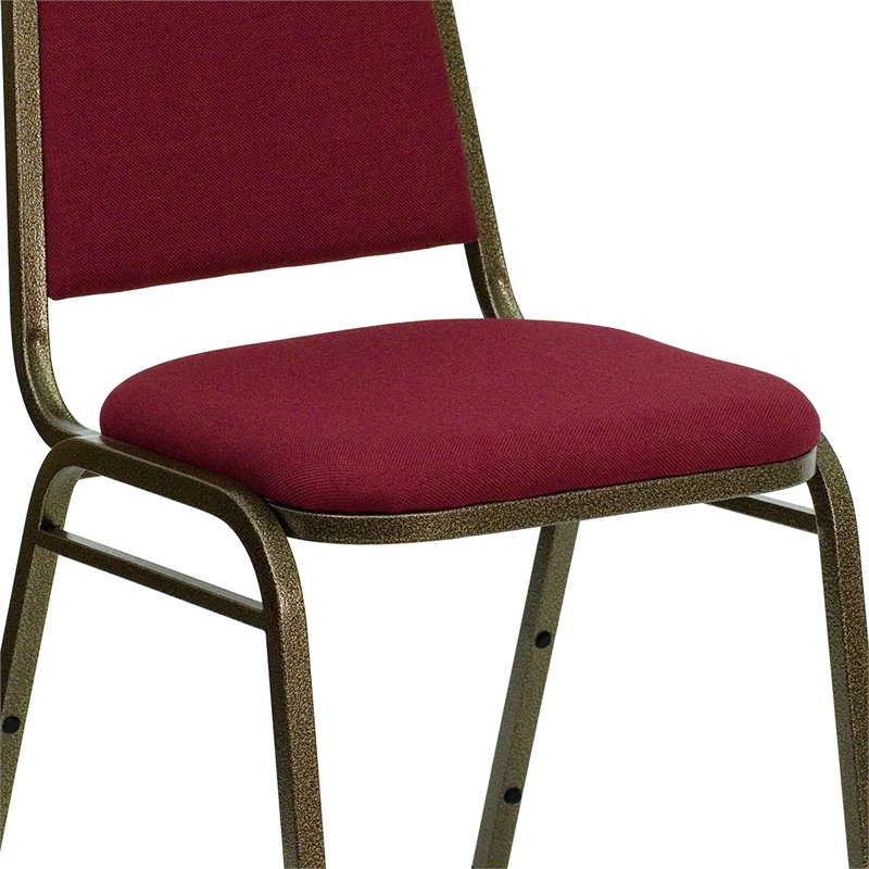 Flash Furniture Hercules Banquet Stacking Chair in Burgundy and Gold