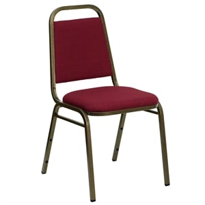 Flash Furniture Hercules Banquet Stacking Chair in Burgundy and Gold