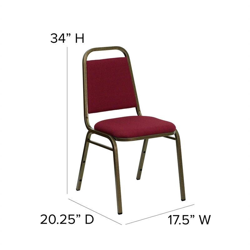 Flash Furniture Hercules Banquet Stacking Chair in Burgundy and Gold