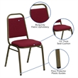 Flash Furniture Hercules Banquet Stacking Chair in Burgundy and Gold