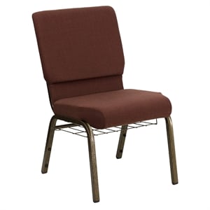 Flash Furniture Hercules Series Church Stacking Guest Chair in Brown