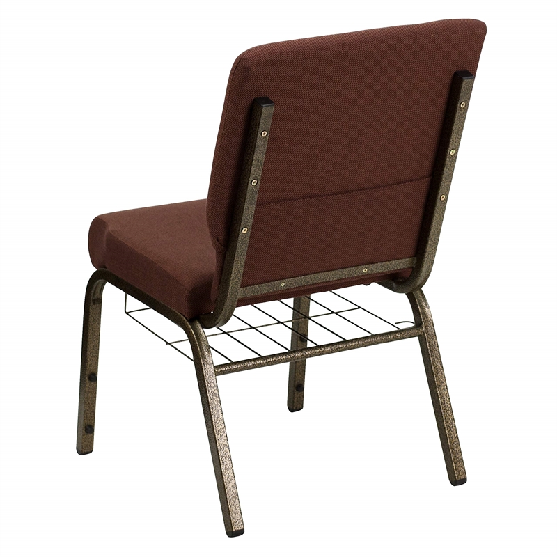 Flash Furniture Hercules Series Church Stacking Guest Chair in Brown