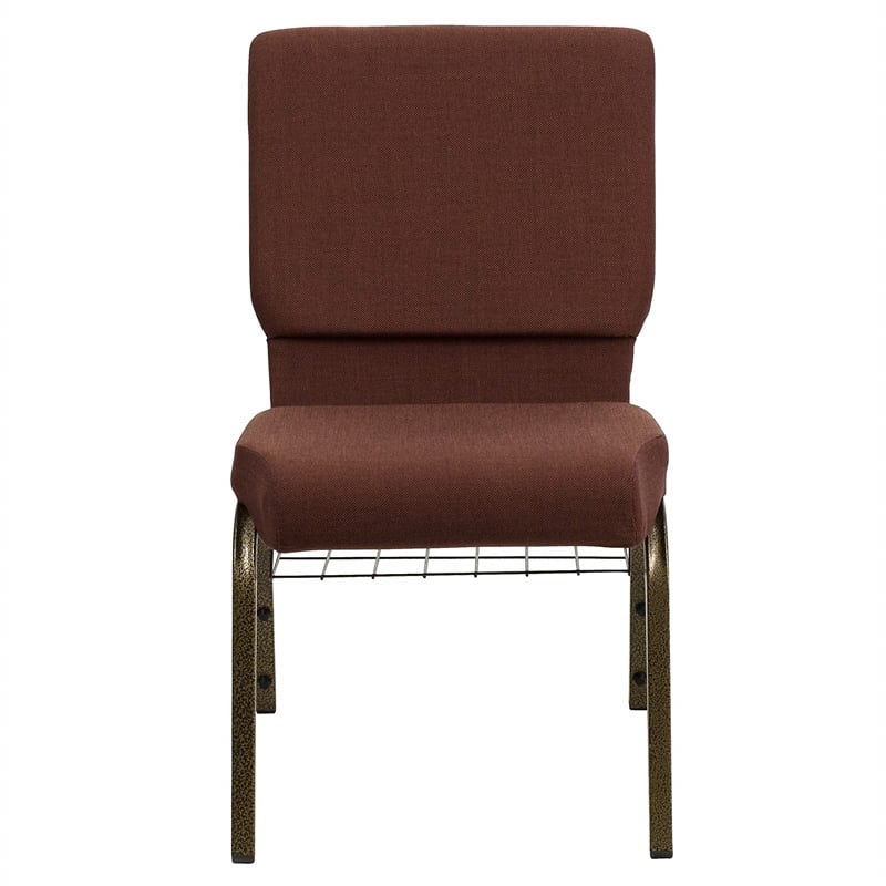 Flash Furniture Hercules Series Church Stacking Guest Chair in Brown