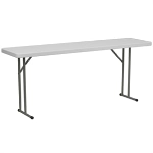 Flash Furniture 18&quot x 72&quot Folding Training Table in Granite White
