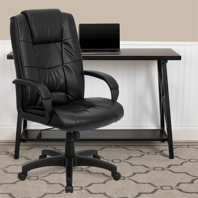 Flash Furniture Executive Office Chair with High Back in Black