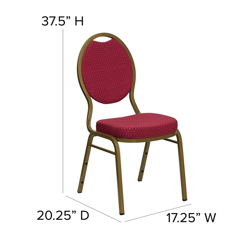 Flash Furniture Hercules Teardrop Back Stacking Chair with in Burgundy