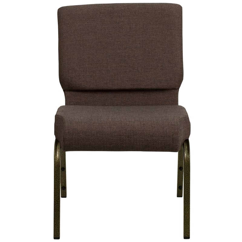 Flash Furniture Hercules Stacking Church Stacking Guest Chair in Brown