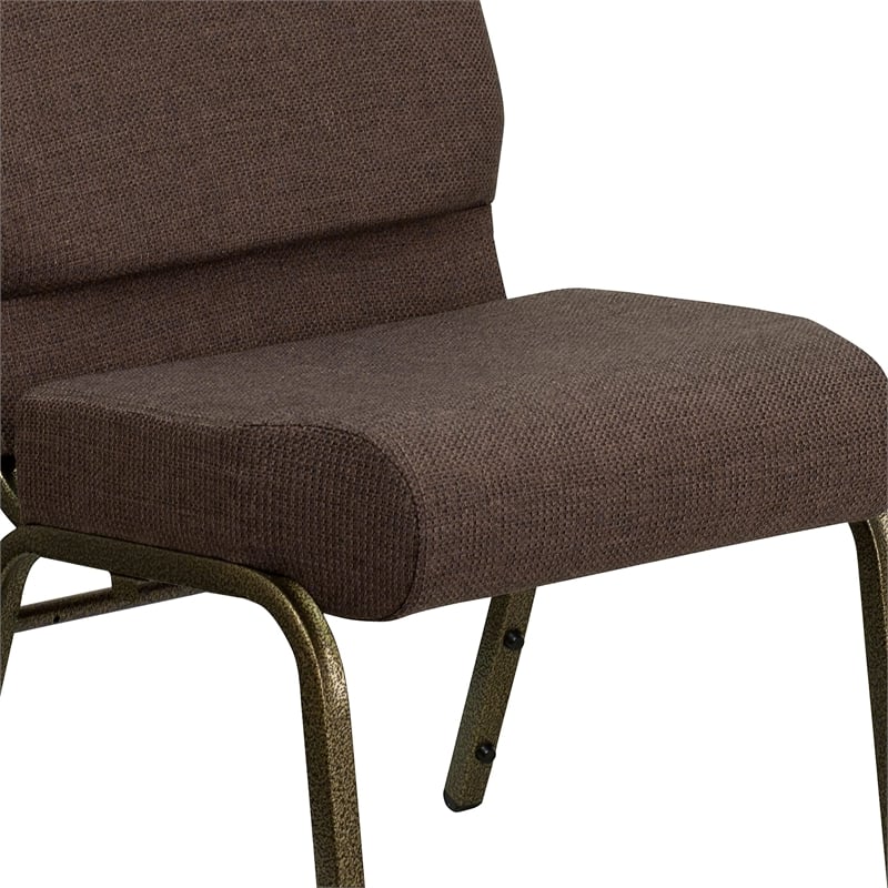 Flash Furniture Hercules Stacking Church Stacking Guest Chair in Brown
