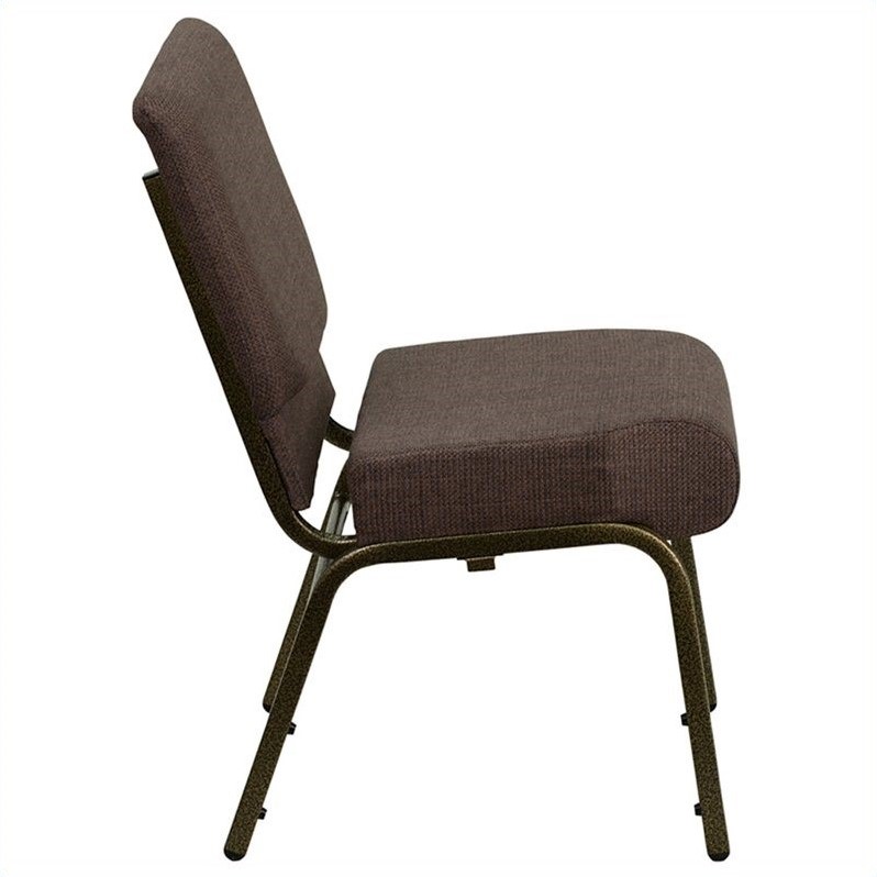 Flash Furniture Hercules Stacking Church Stacking Guest Chair in Brown